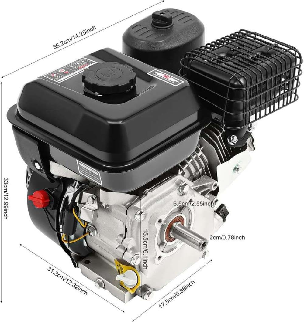 Motor de gasolina de 4 tiempos, 212cc, 7,5HP, Kart, arranque por cuerda, Motor de bicicleta con sistema de refrigeración por aire y filtro de aire