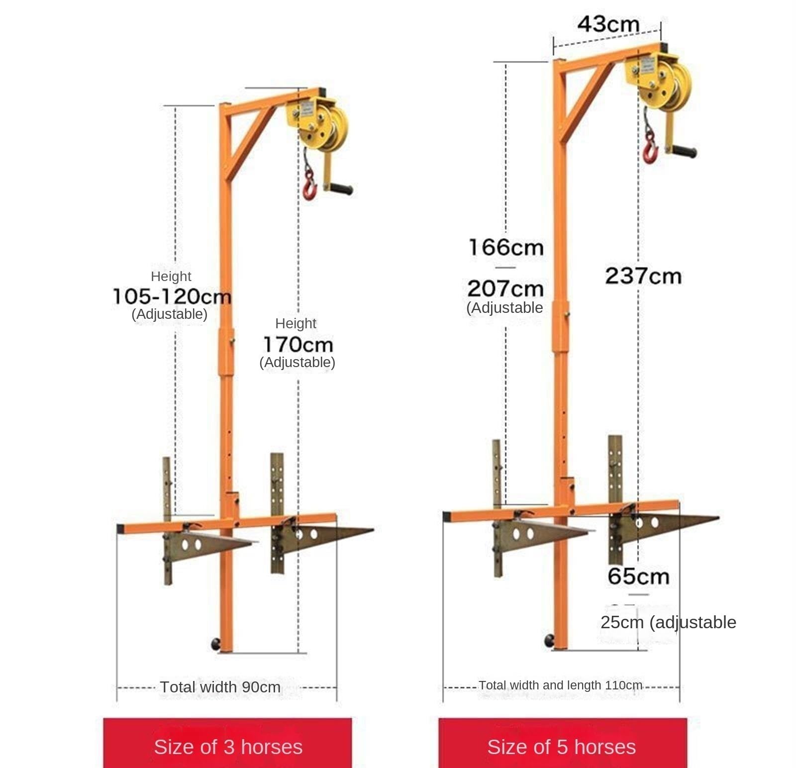 Hochleistungs-Klimaanlagenheber mit Handwinde, 15 m selbstsicherndes Hebezeug für 3-PS-/5-PS-Systeme, einfache Installation und Robustes Design für Profis