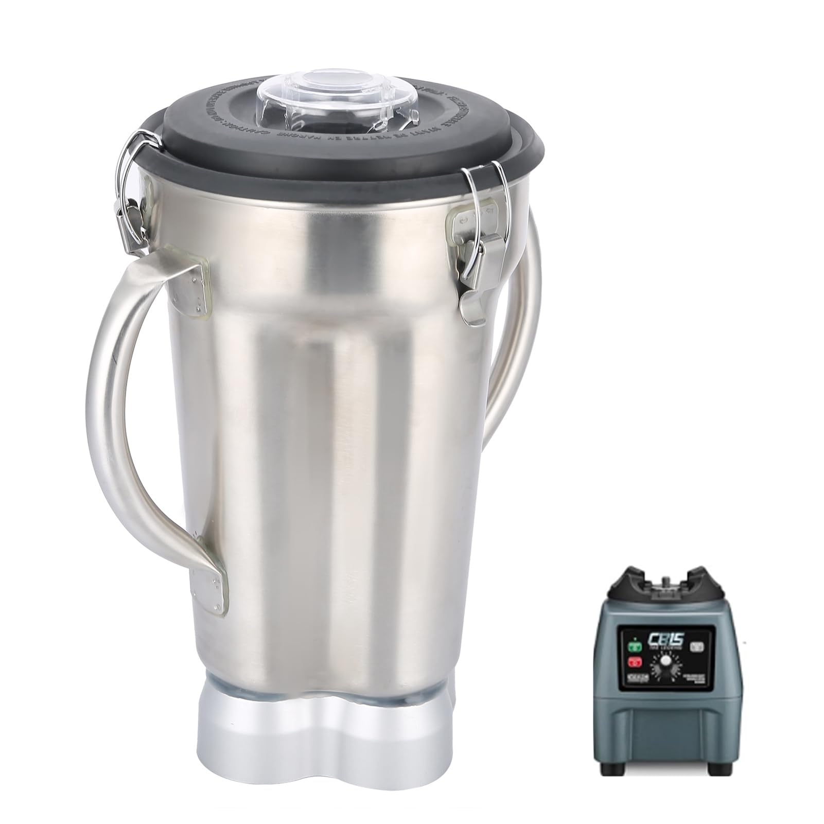 Aoresac Recipiente exprimidor de acero inoxidable de 4 litros con tapa de montaje de cuchilla para licuadora CAC72