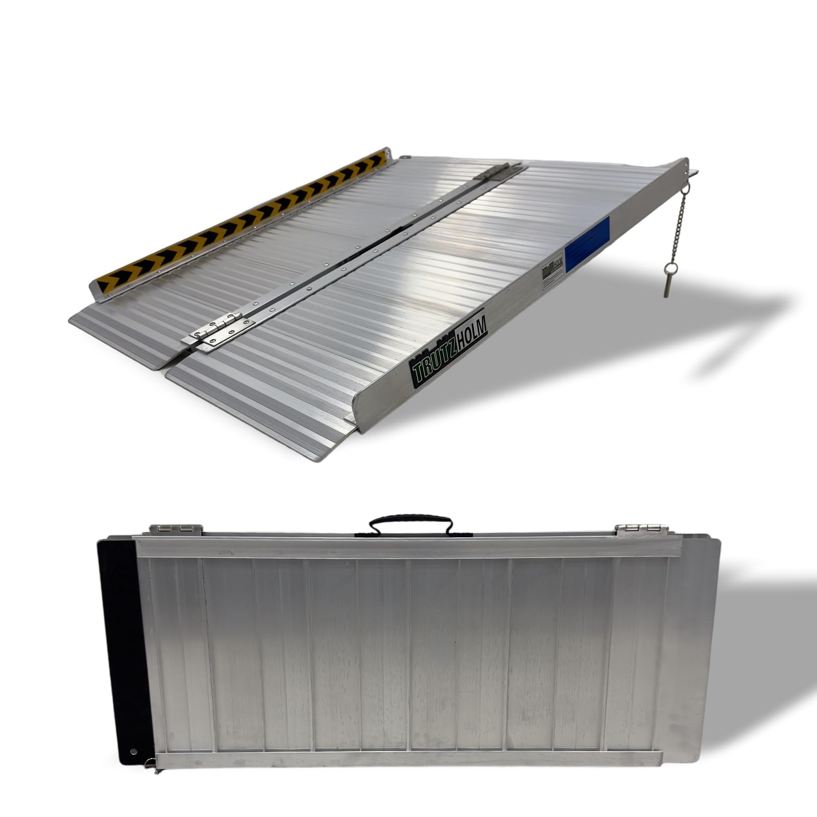 TRUTZHOLM Rollstuhlrampe klappbar 91 cm – Aluminium, grau, Traglast 272 kg
