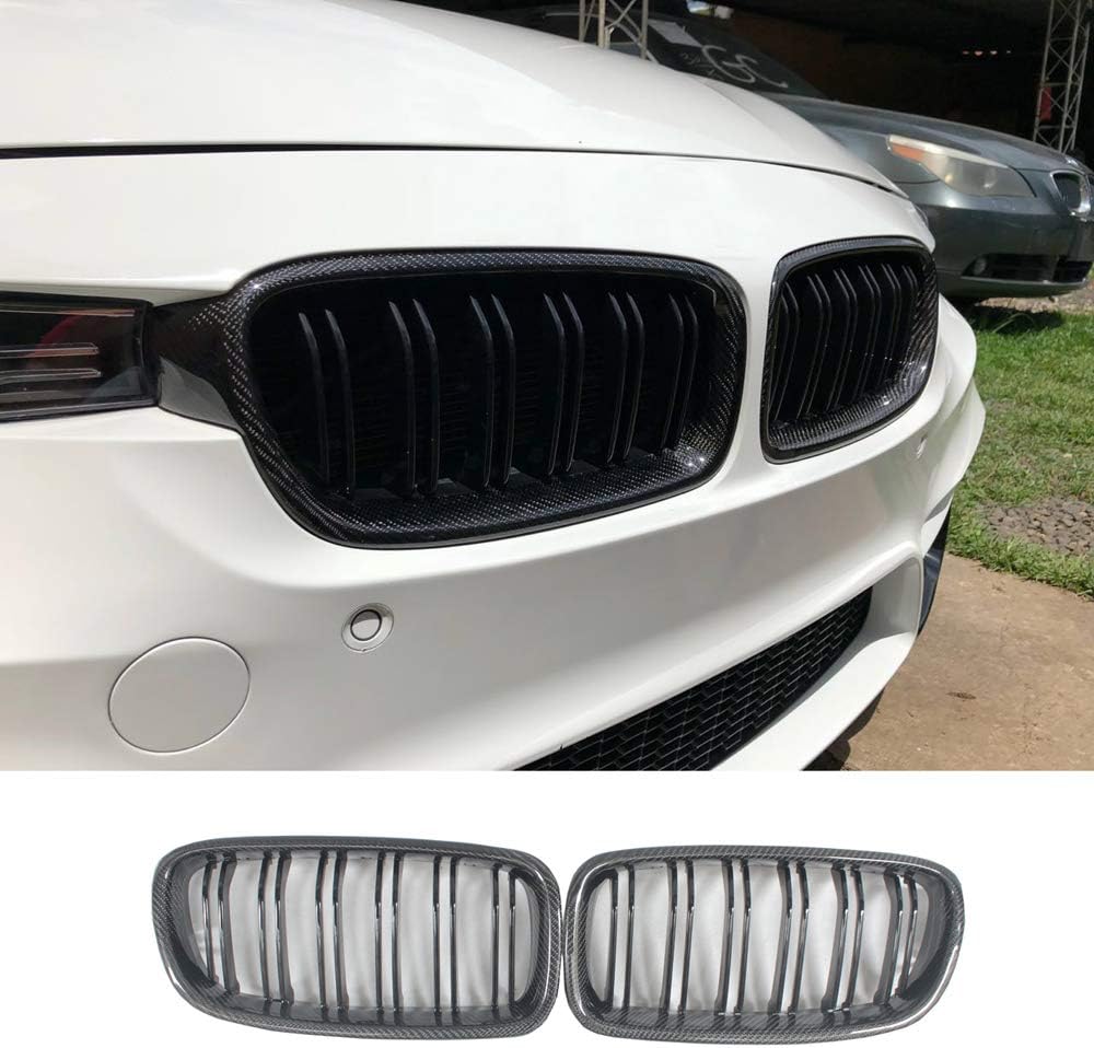 F30 carbon grille 2 pcs carbon fiber M3 style front grill for BMW 3 series F30 F31 2012-2018 318I 320I grill