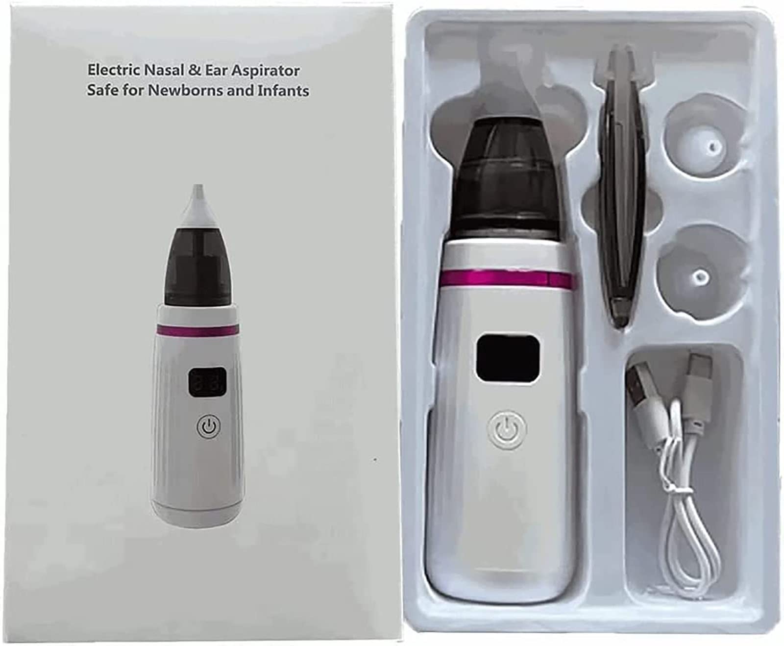 CEEBUS Aspirador Nasal para Bebé,1 Set Aspirador Nasal Eléctrico para Bebés Equipo Higiénico para la Limpieza y Aspiración de la Nariz