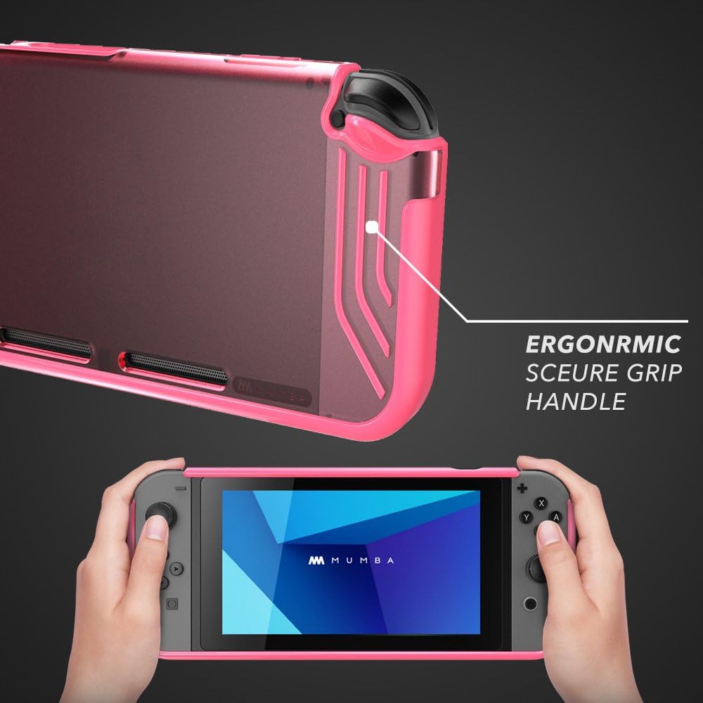 Mumba case for Switch, [Slimfit Series] Premium Slim Clear Hybrid Protective Case for Switch 2017 Release (Pink)