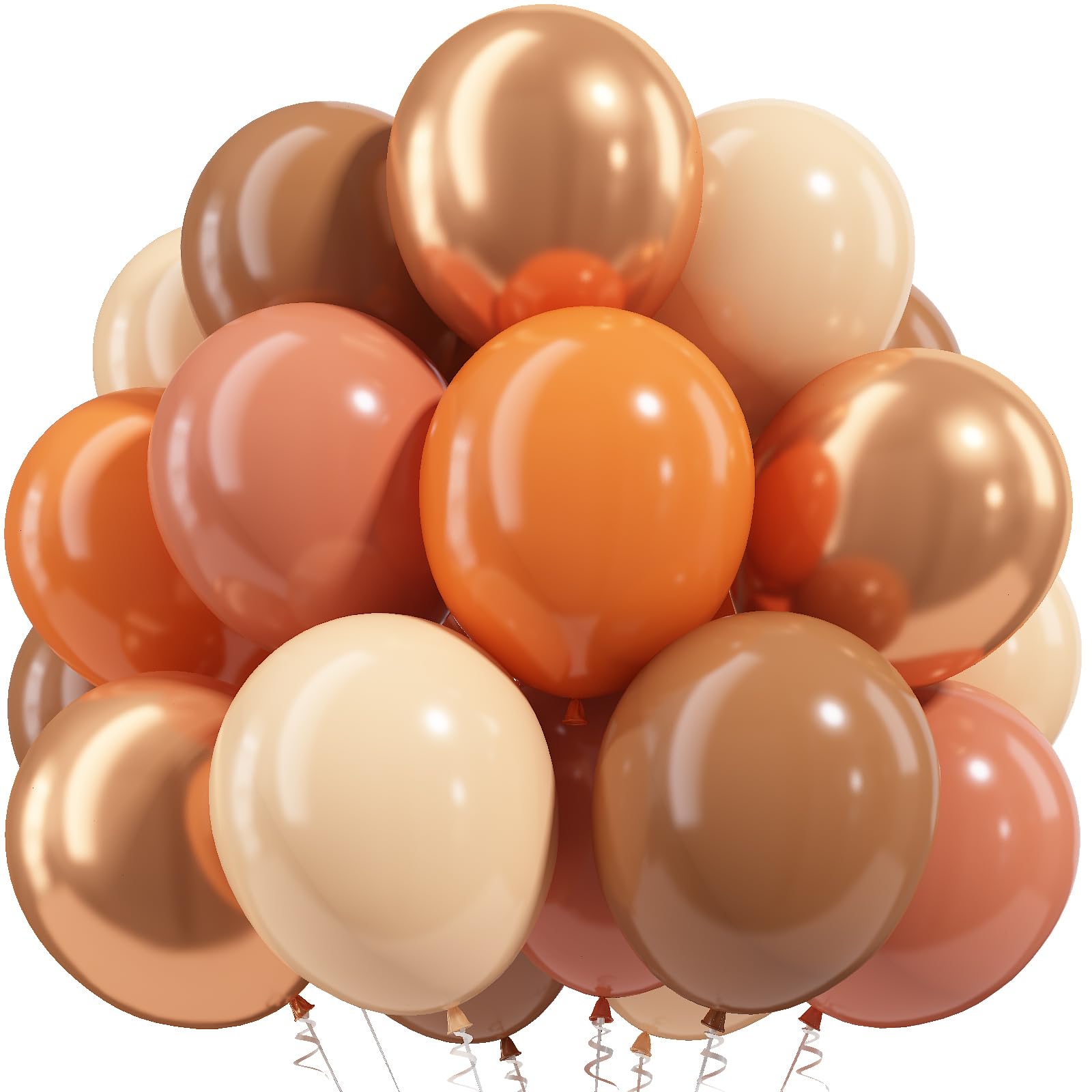 Froova Fall Balloons Terracotta Burnt Dark Orange Brown Tan Coffee Metallic Gold Ivory White Thanksgiving Party Balloon for Pumpkin Fall Birthday Boho Baby Shower Autumn Wedding Party Decorations