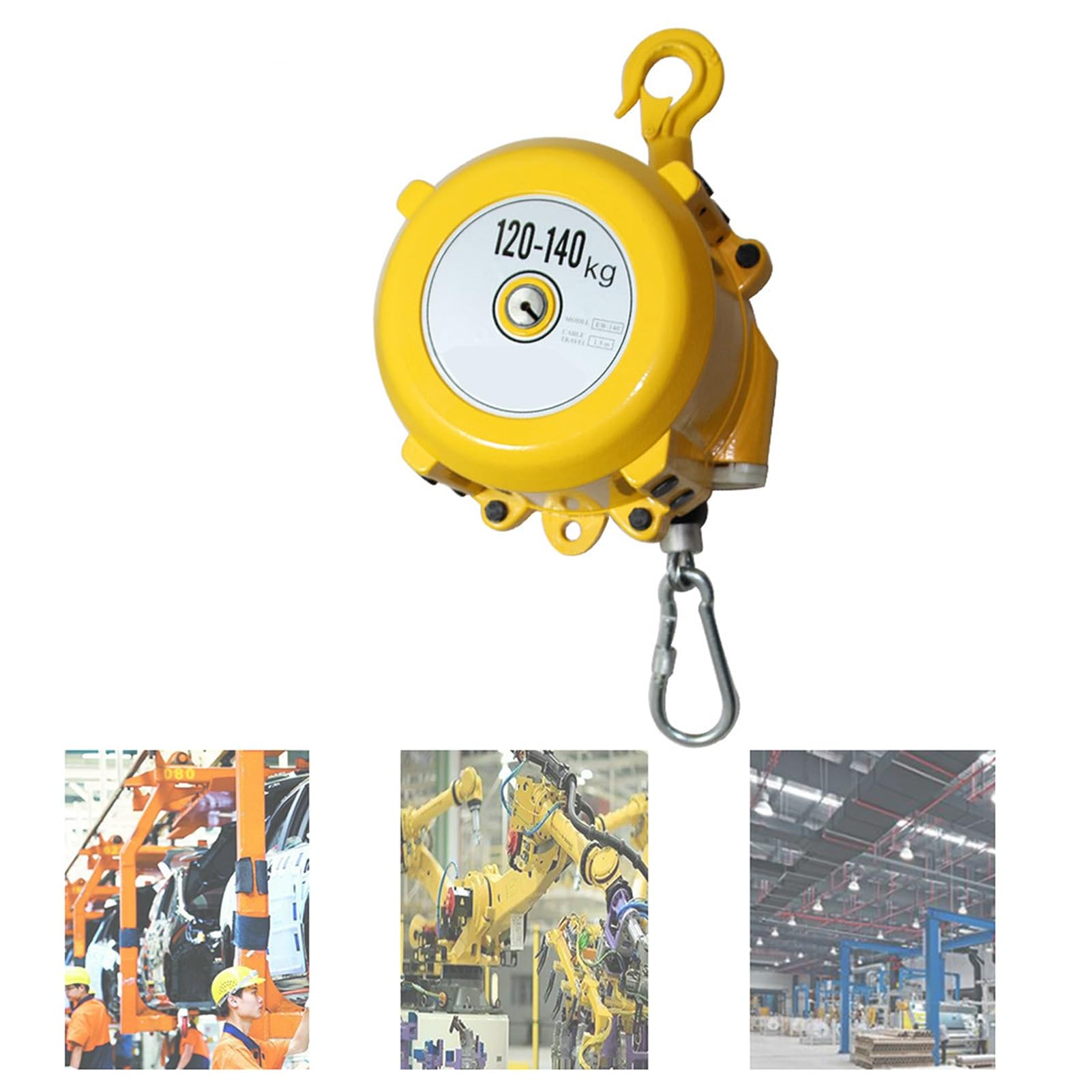 HYQOUKLR Telescopic Spring Balancer, Retractable Spring Balancer With 1.5m Wire Rope And Hook Multiple Load Capacities(120-140kg)