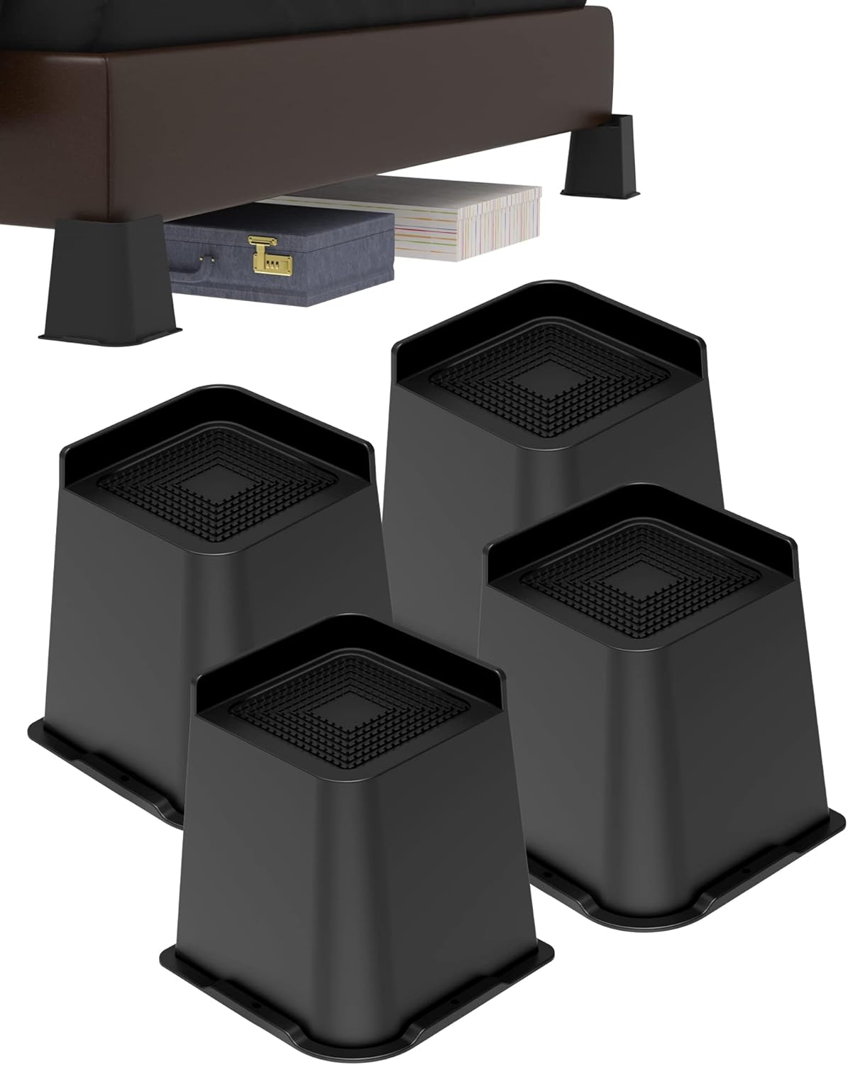 Hoyula (2023 Upgraded) 6" Bed Risers, Heavy Duty Funiture