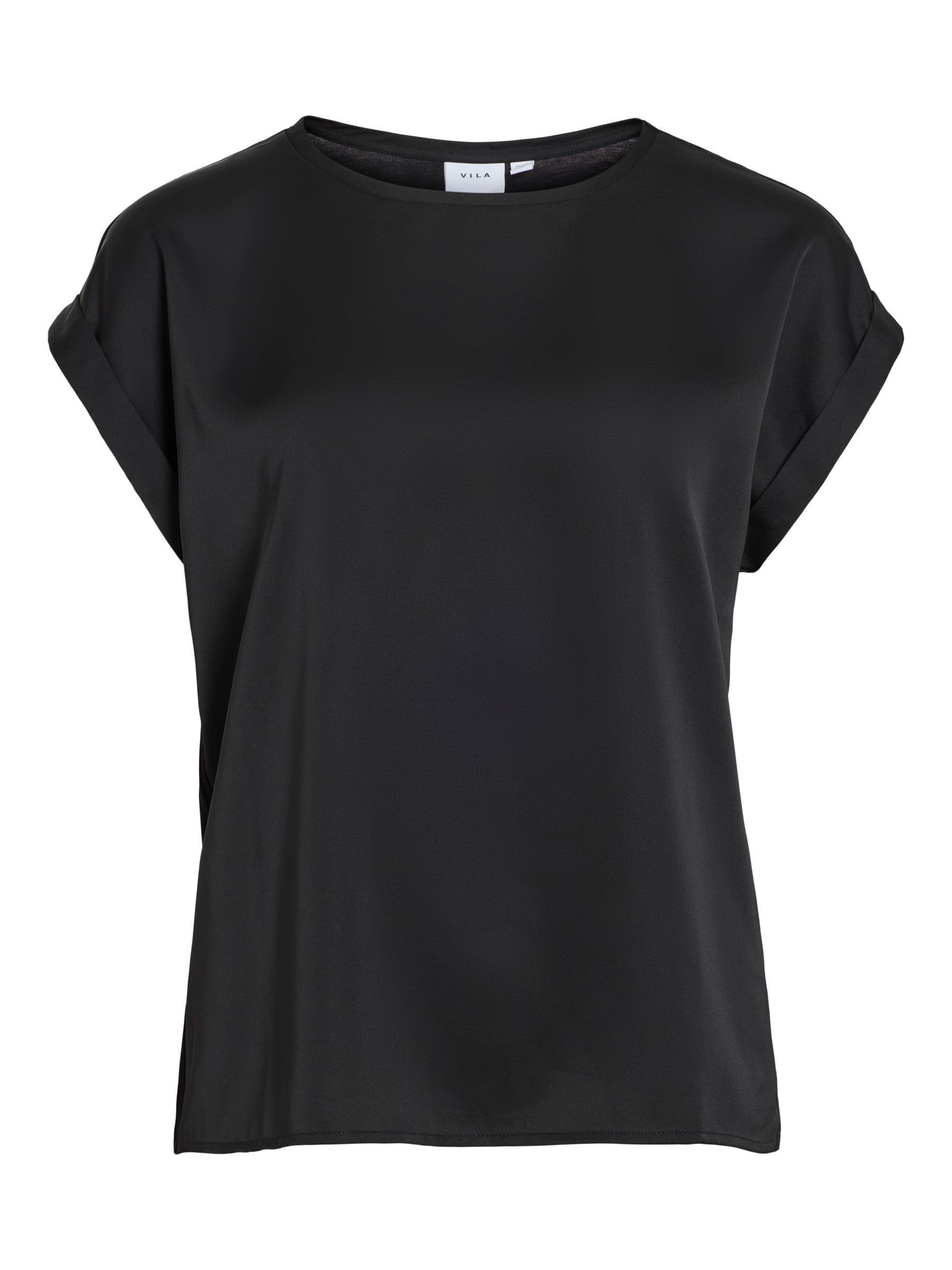 Vila Shirtbluse VIELETTE Damen Shirtbluse Größe 40, schwarz