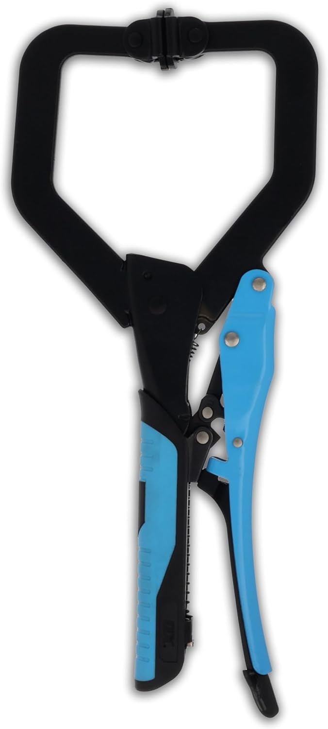 OX Tools 7 inch Locking Vise Grip Clamp With Swivel Pad - Heavy Duty Welding Clamp with Auto Adjust Design & Comfortable Grips Perfect C Clamp for Woodworking, Welding, and Metalworking - OX-P204302