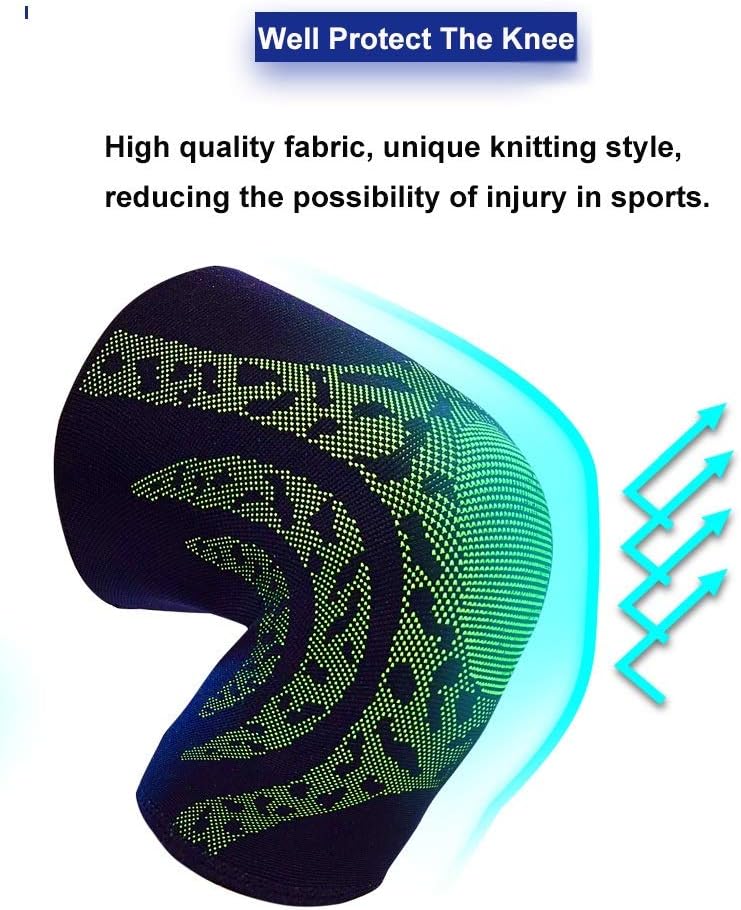 1 Pair Compression Knee Sleeves Support for Sports Workout Basketball Joint Pain Relief Brace Pad for Running