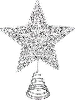 Gisela Graham White Iridescent Metal Wire Tree Top Star