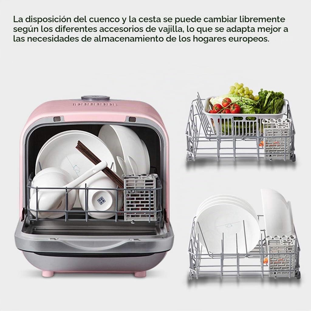 Lavavajillas Compacto De Mesa Lavavajillas con 4 Programas Lavavajillas De Mesa Lavavajillas Slimline Consumo De Agua: 5L (Color : Pink, Size : 37.8 * 41.2 * 42.2cm)