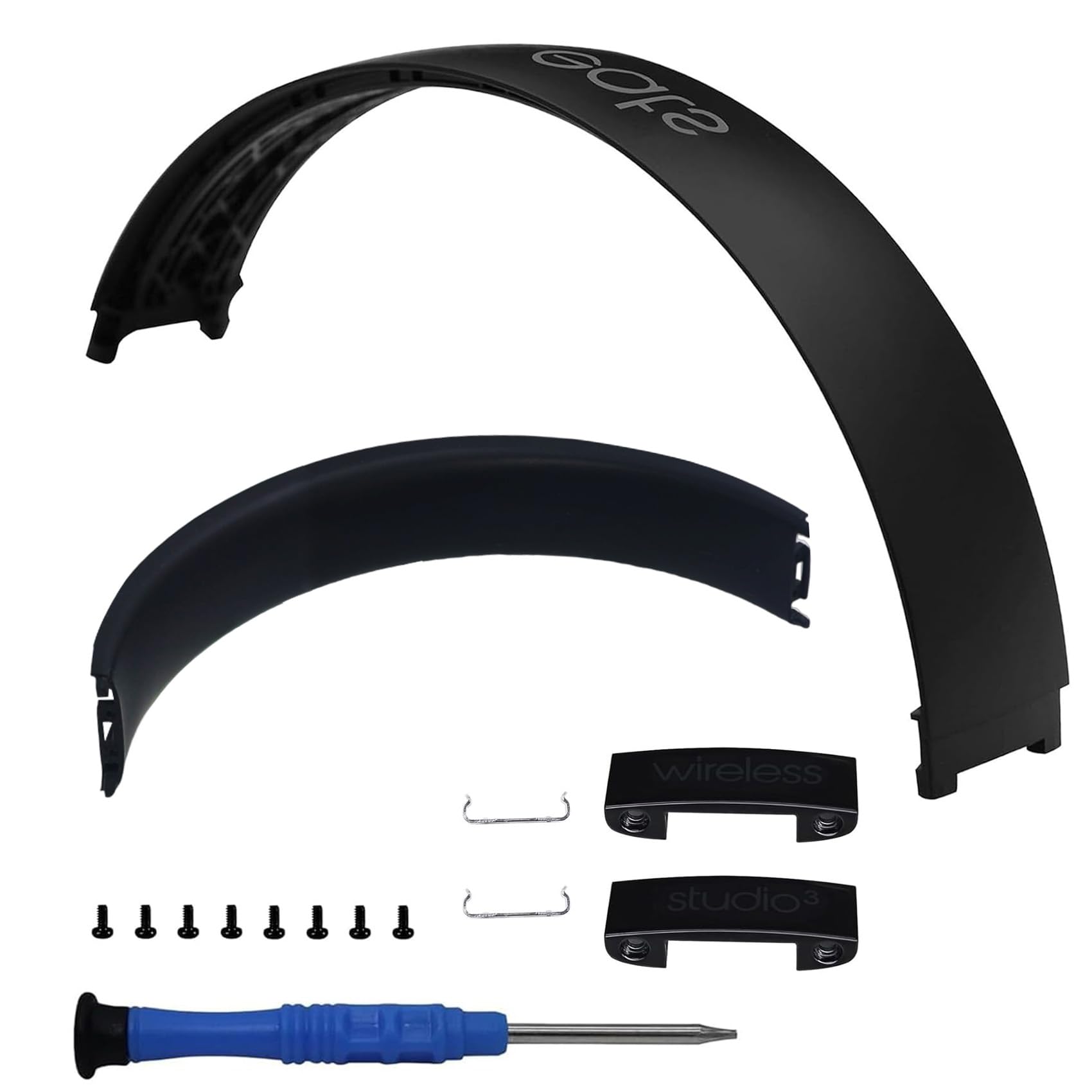 Studio3 - Kit di ricambio per cuffie Beats Studio 3, con archetto e cerniera e cuscino di ricambio per cuffie Beats Studio 3, accessori durevoli (nero opaco)
