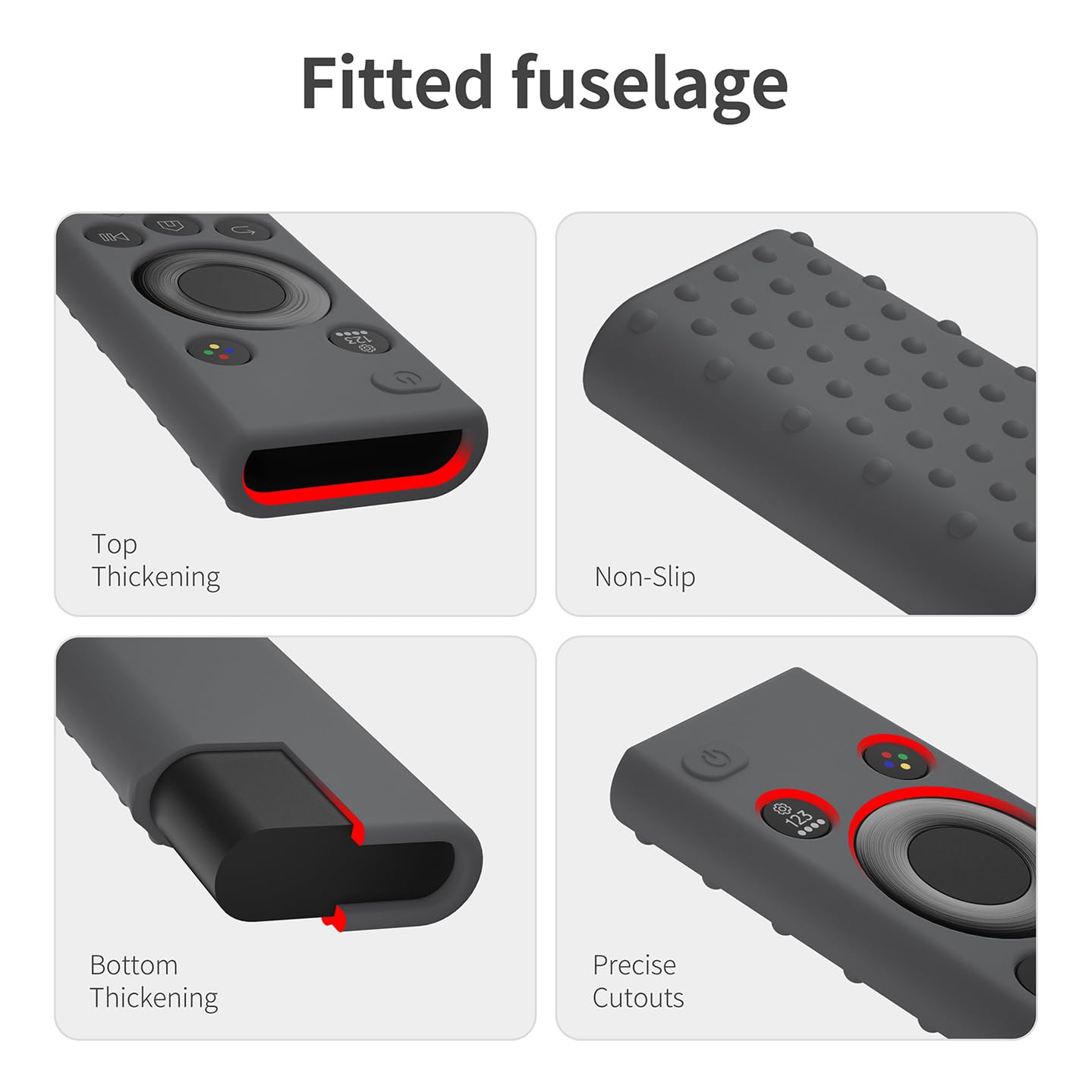 Funda de silicona compatible con Samsung Remote bn59-01393/bn59-01388 con cordón (gris oscuro)