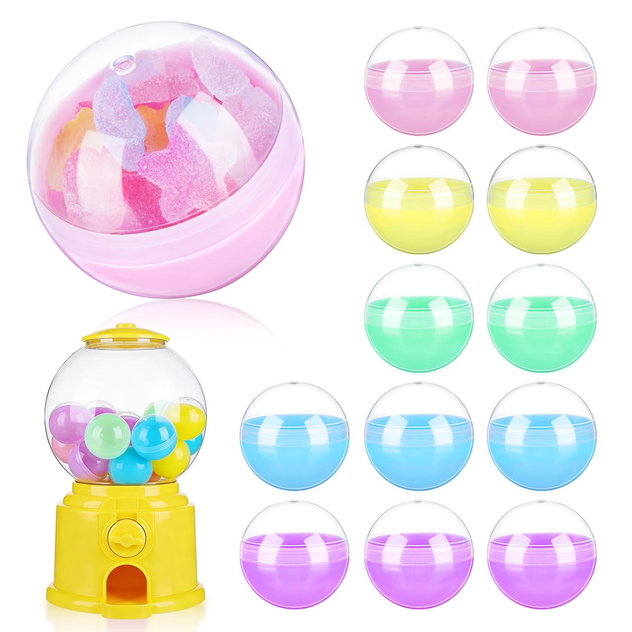 Didiseaon 50pcs Plastic Capsules Empty Balls for Bubble Gum Machine