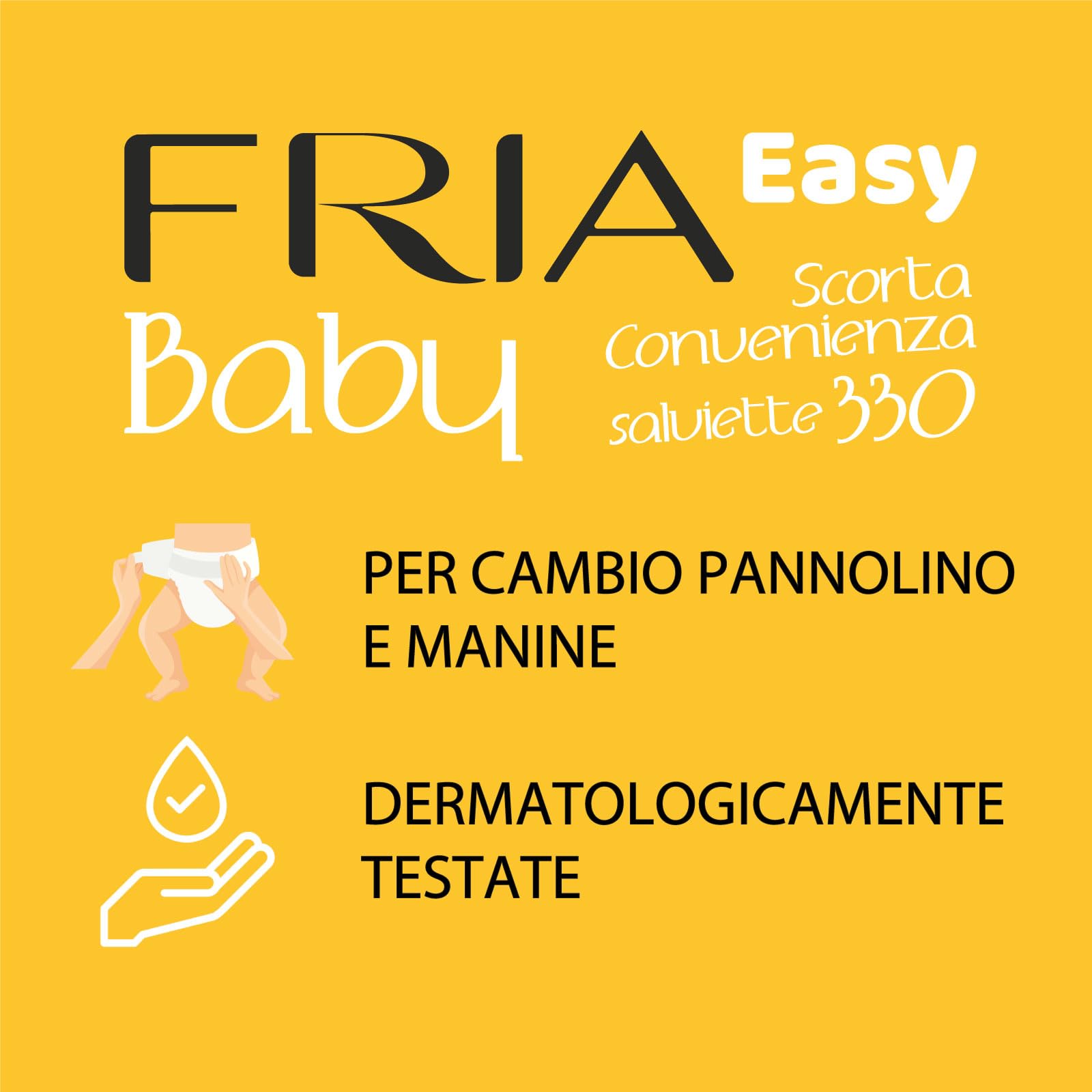 Fria Chusteczki do zmiany pieluch Easy Baby z aloesem i ekstraktem z miodu, nawilżające skórę, testowane dermatologicznie, 330 chusteczek