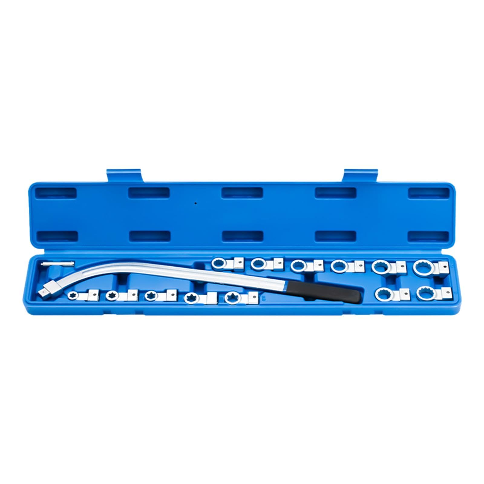 Kit de Herramientas para Tensar Correas (15 Piezas), Kit de Extracción de Poleas de 12 Puntas (12-19 Mm) con Estuche de Transporte, Juego de herramientas para tensar la correa auxiliar
