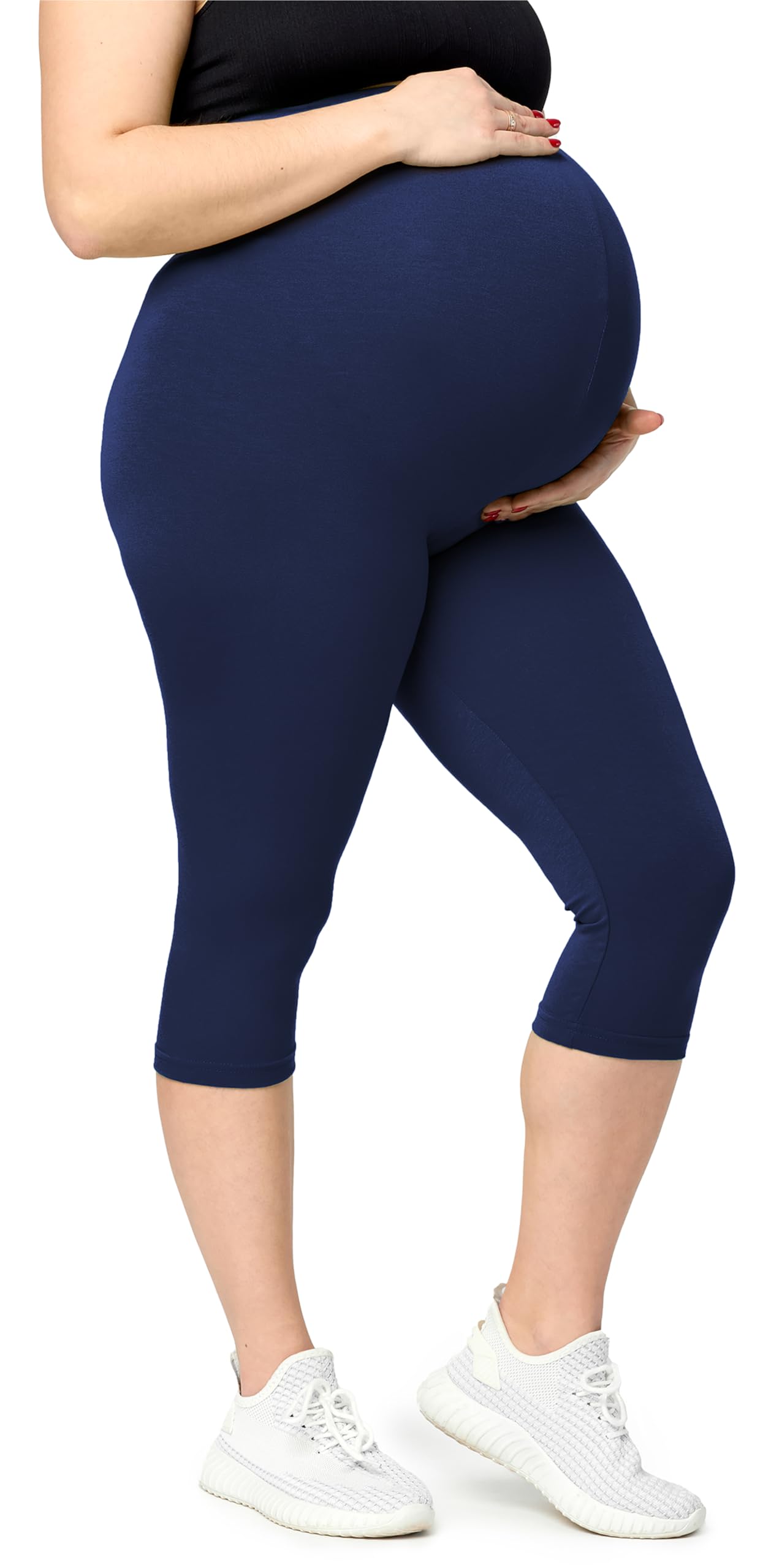 Merry Style Große Größen Damen 3/4 Umstandsleggings aus Baumwolle MS10-464