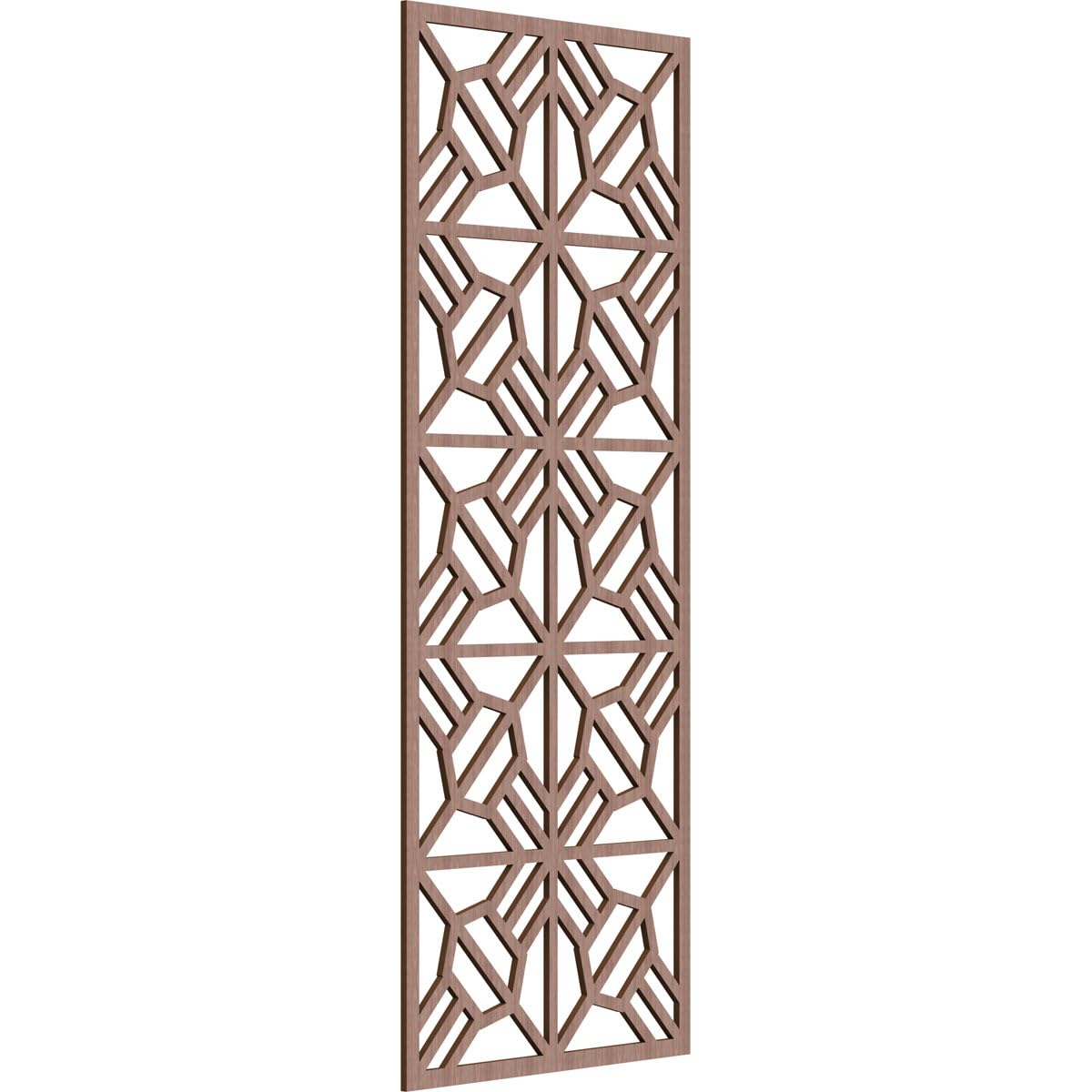 25 3/8"W x 64 3/8"H x 3/8"T Auburn Decorative Fretwork Wood Wall Panels, Walnut