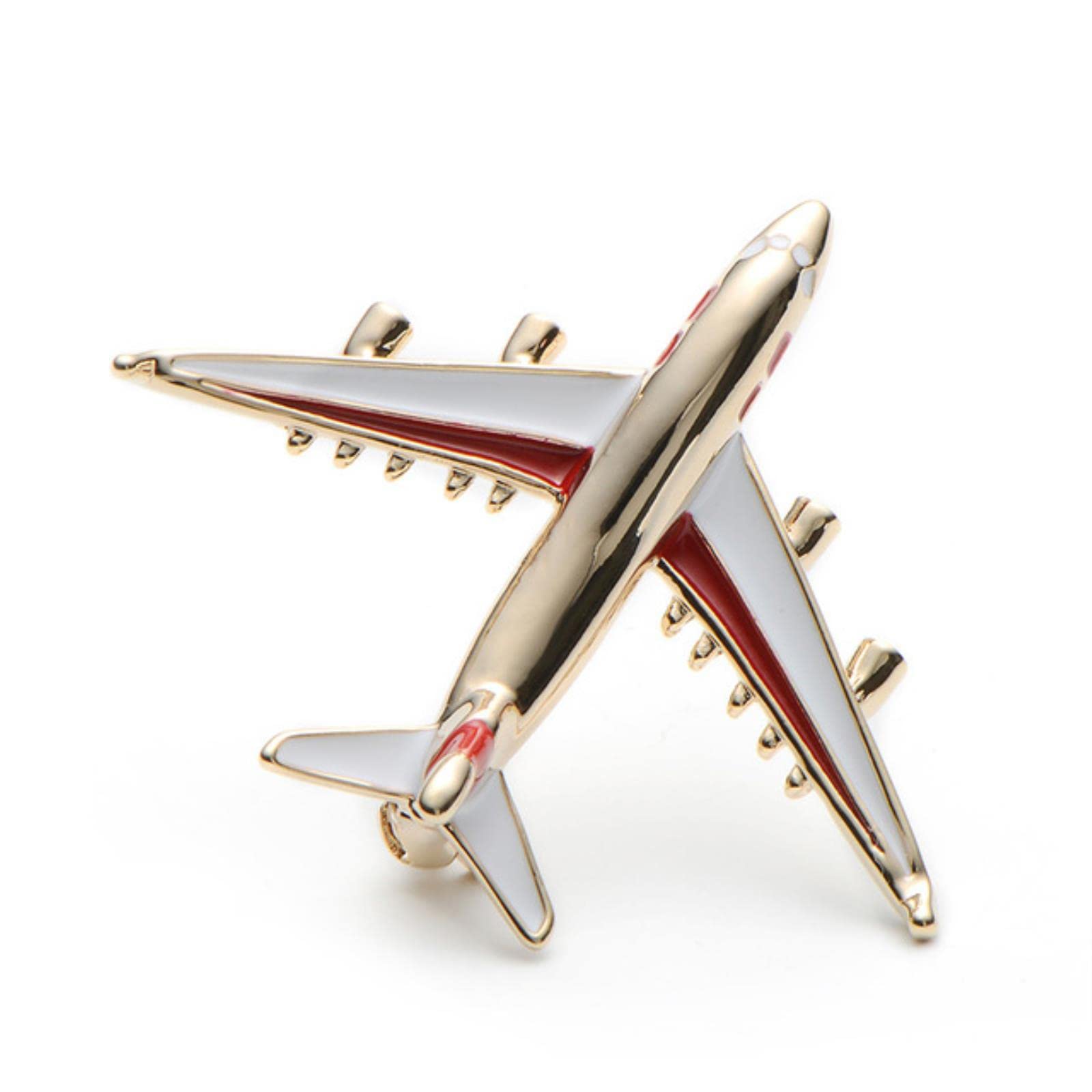 Lucky Angel Women's Blue,Red Alloy Airplane Brooch Pins Enamel Red Blue Plane Luxury Brand Brooches For Men Costumes Aircraft Brooch