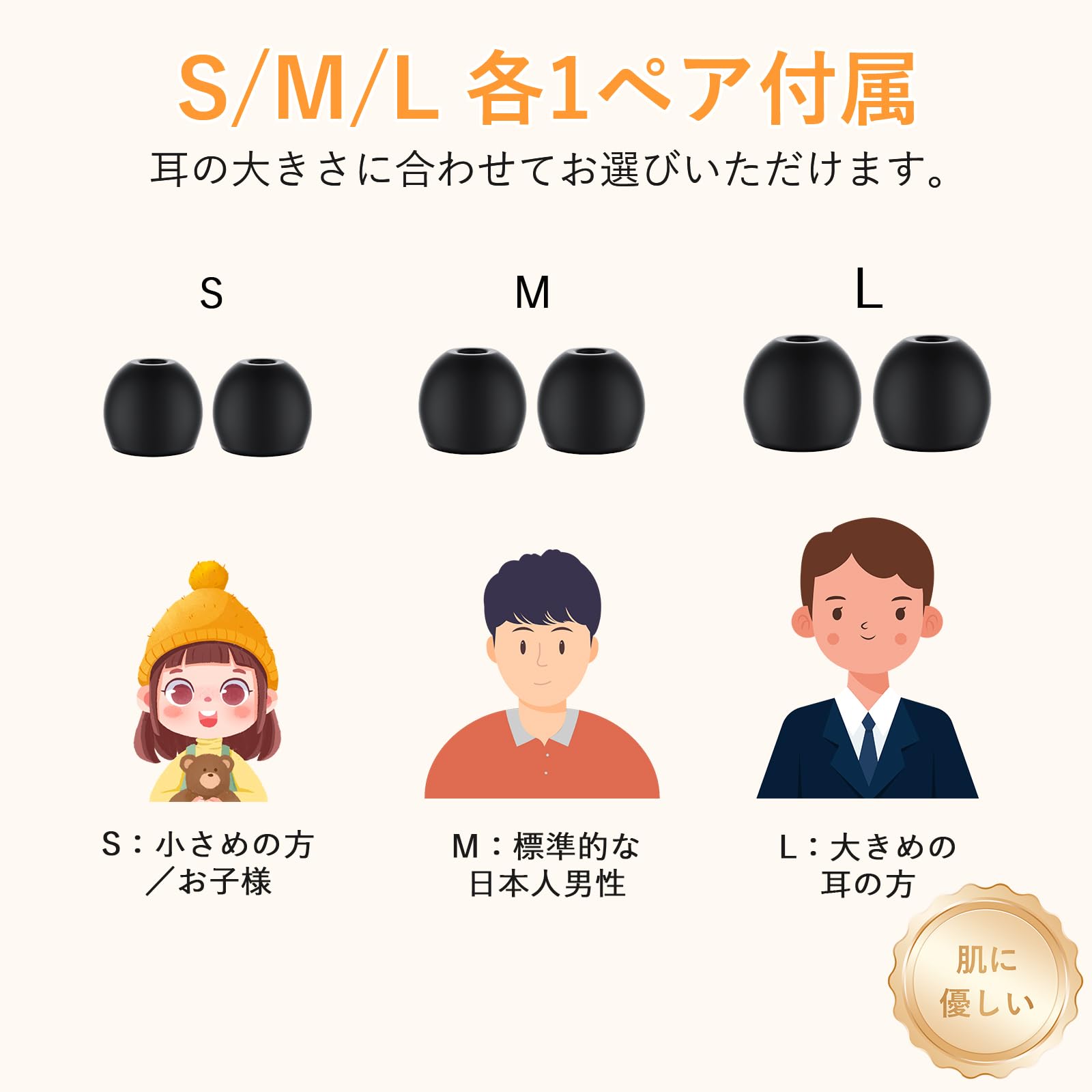 【横向き寝OK・アラームが聞こえる】Bingoods 耳栓 睡眠用 いびき対策 完全遮音 ノイズキャンセリング 快眠 安眠 超柔軟シリコン S/M/L 各1ペア 水洗い可能 収納ケース付き 勉強 集中 旅行 誕生日プレゼント 男性 女性 ギフト 母の日 父の日 敬老の日 収納ポーチ付(ブラック) - 4