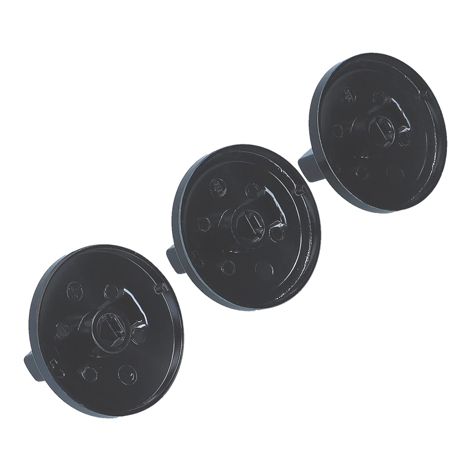 LUTH Premium Profi Parts Knebelset 9-teilig 52mmØ 6 mm Achse schwarz Alternative Universal für Backöfen & Herde