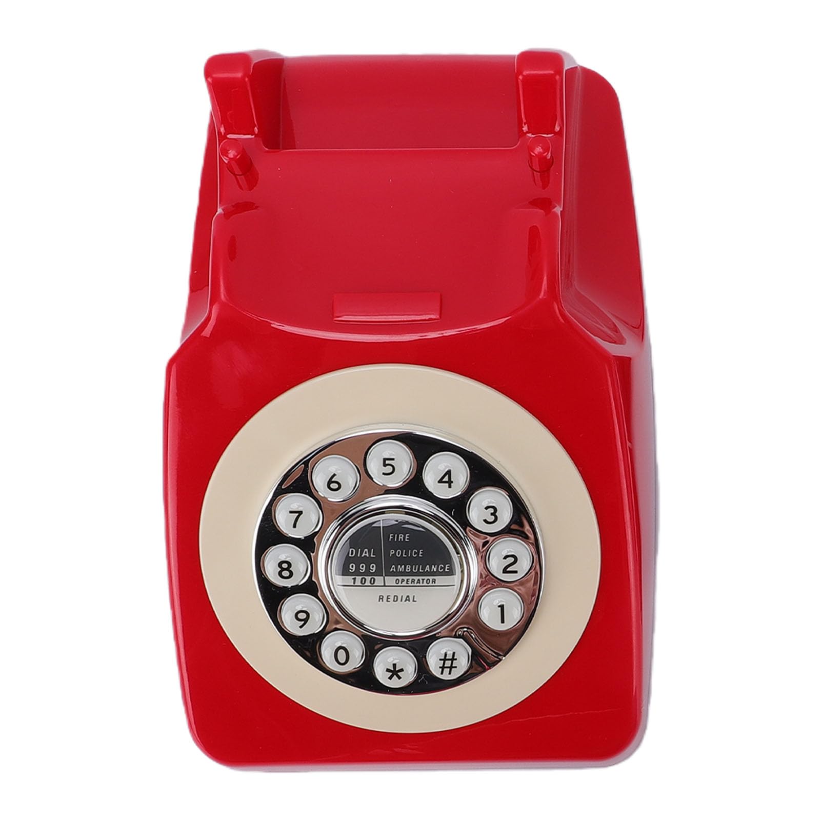VBESTLIFE Teléfono Fijo Retro, Teléfono Residencial Clásico Vintage con Cable con Función de Rellamada, Conector RJ11, para Oficina en Casa (Rojo)