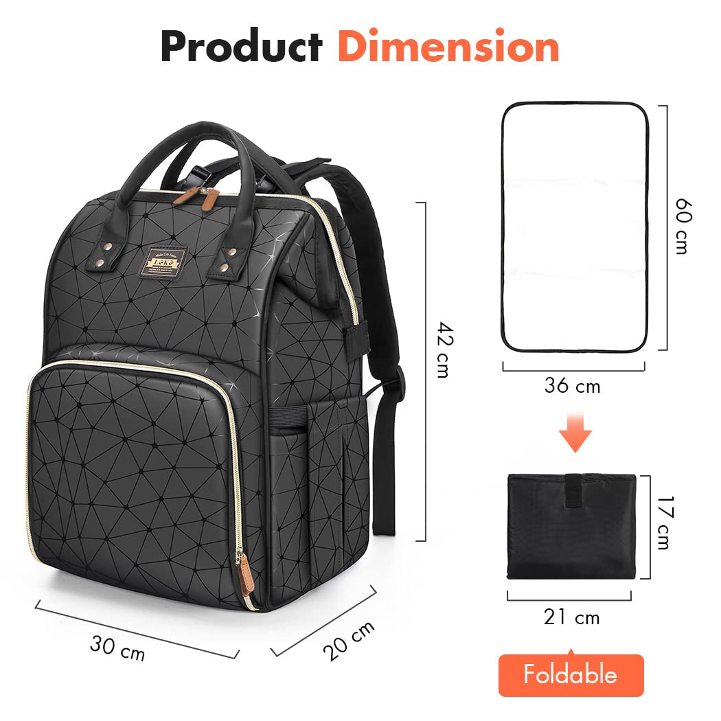 Zaino Fasciatoio Multifunzione | Zaino Neonato con Tappetino Cambio - Borsa Passeggino che può essere Appeso al Passeggino - Impermeabile Borsa Fasciatoio Neonato
