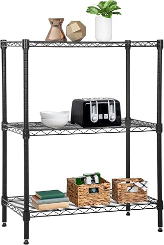 Miniatura 10 de Estantería de metal resistente de 4 niveles con capacidad de 600 libras con 4 hojas de polipropileno, estante de alambre ajustable de 18 x 12 x 44