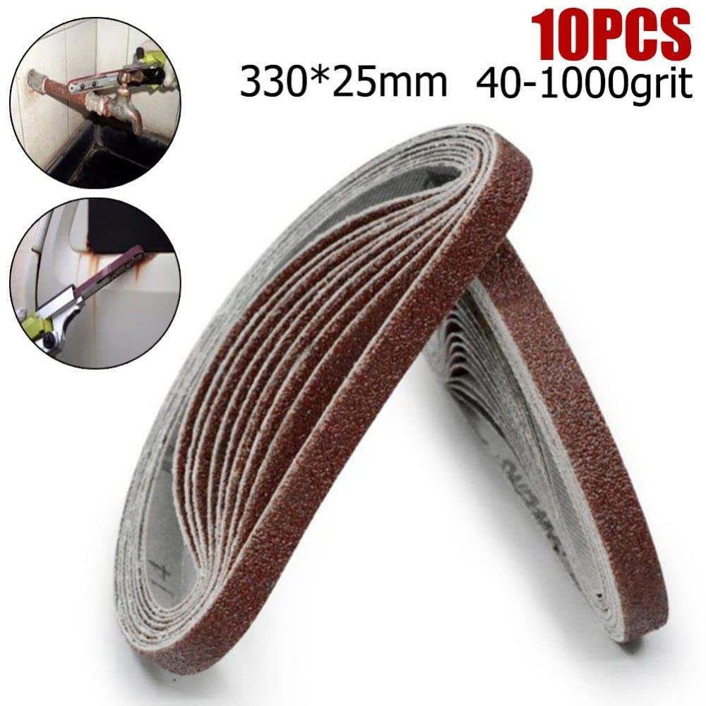 10 sztuk 25x330mm taśma szlifierska z tlenku glinu 40-1000 szlifowanie i polerowanie do szlifierek kątowych tarcze szlifierskie do szlifowania, polerowania, 80