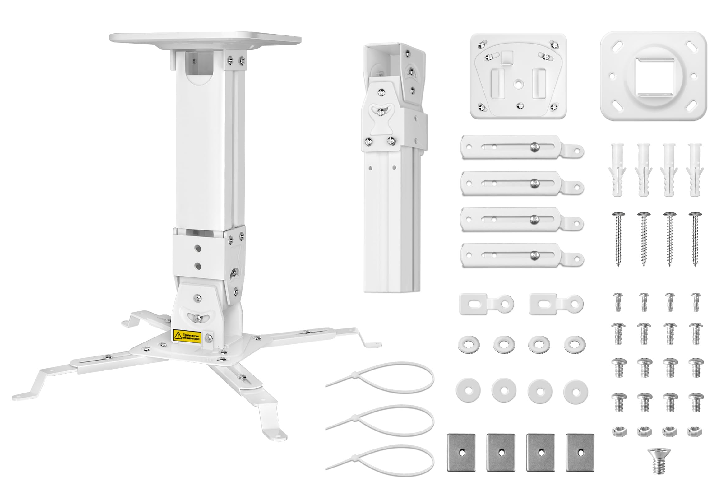 Soporte para proyector de alta resistencia, carga máxima, 45 libras, 46.3 lbs, extensible, 11.4-15.3 pulgadas, montaje en techo, montaje en techo, montaje universal para proyectores, ángulo 5