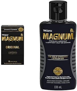 TROJAN Magnum Live Large Pack: Magnum Lubricated Latex Condoms 10ct, Magnum Premium Water-Based Lubricant 133ml