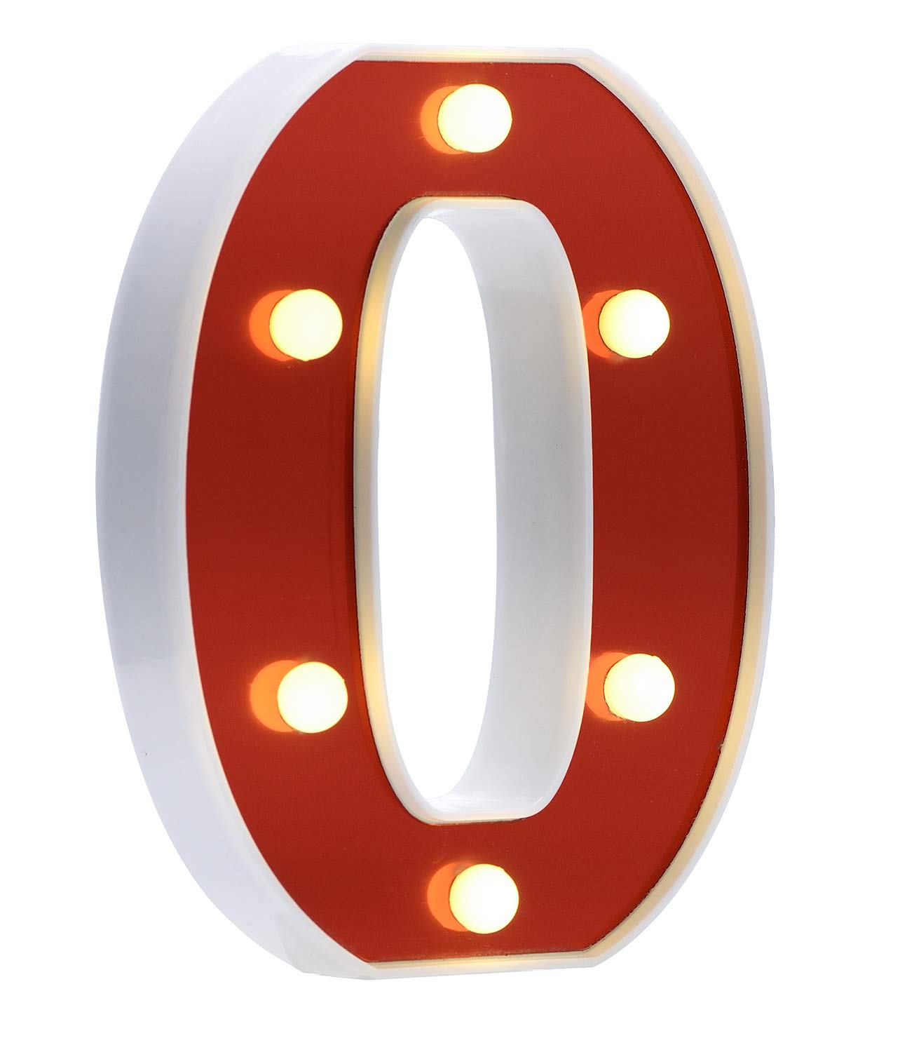 LED Marquee Letter Lights 26 Alphabet Light Up Red Letters Sign Battery Powered Perfect for Night Light Wedding Birthday Party Christmas Lamp Home Bar Decoration(O)