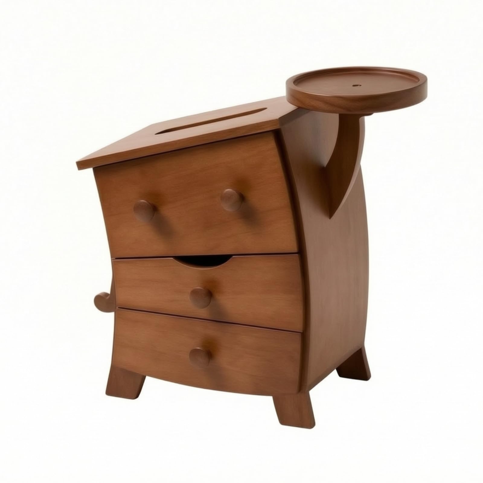 Organizador Accesorios con Múltiples Cajones Práctico Organizador Vertical con Bandeja Versátil Gabine Pequeño Madera para Entrada