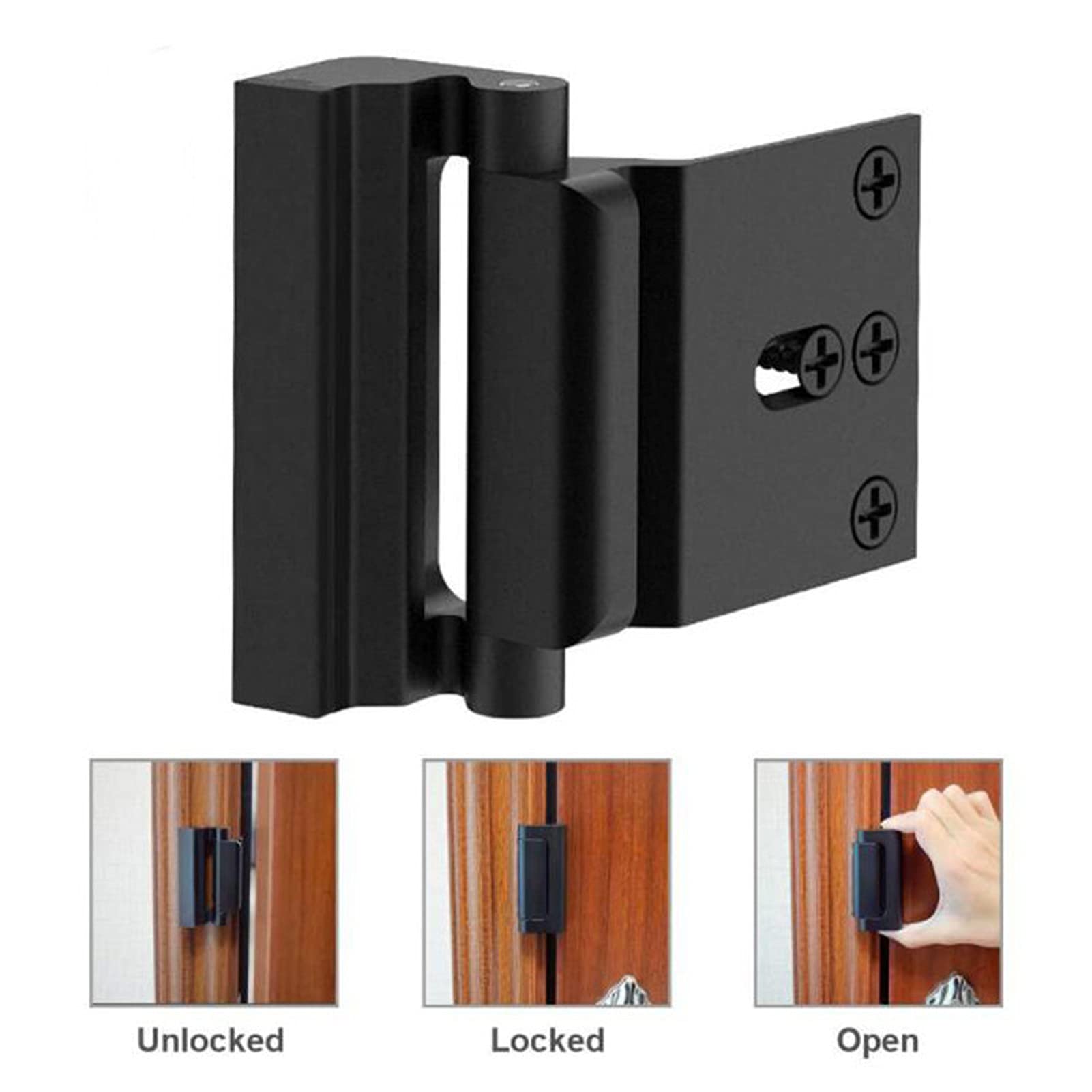 Aleación De Aluminio U Puerta Refuerzo Cerradura Defensor Seguridad Puerta Tapón Casero Niño A Prueba Tapón Cerradura De Seguridad(White)