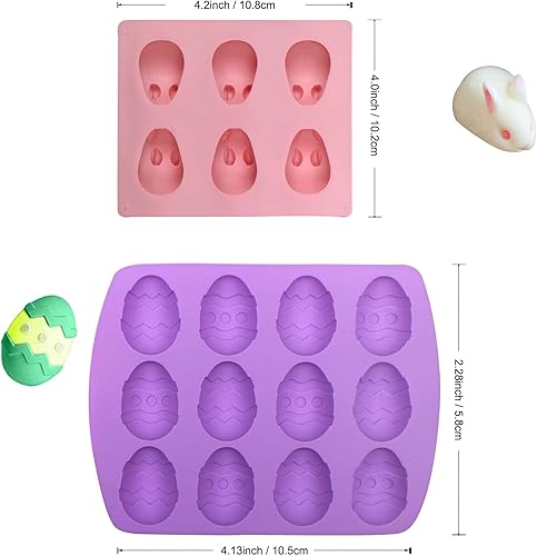 Miniatura 2 de Molde de silicona de conejo de Pascua molde de silicona para huevos de conejo para hornear tema de Pascua pastel de mousse pudín gelatina postre