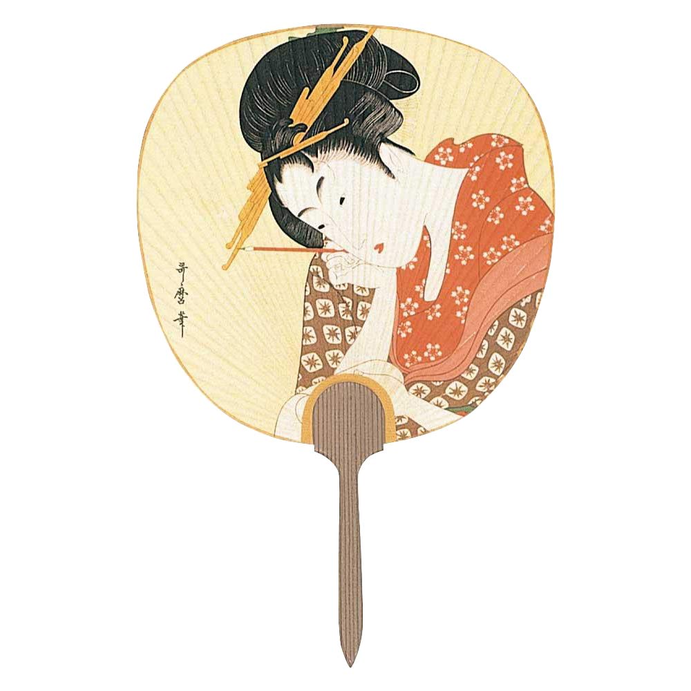 Amazon.co.jp: 塩見団扇 日本製(MADE IN JAPAN) うちわ 浮世絵 (筆 