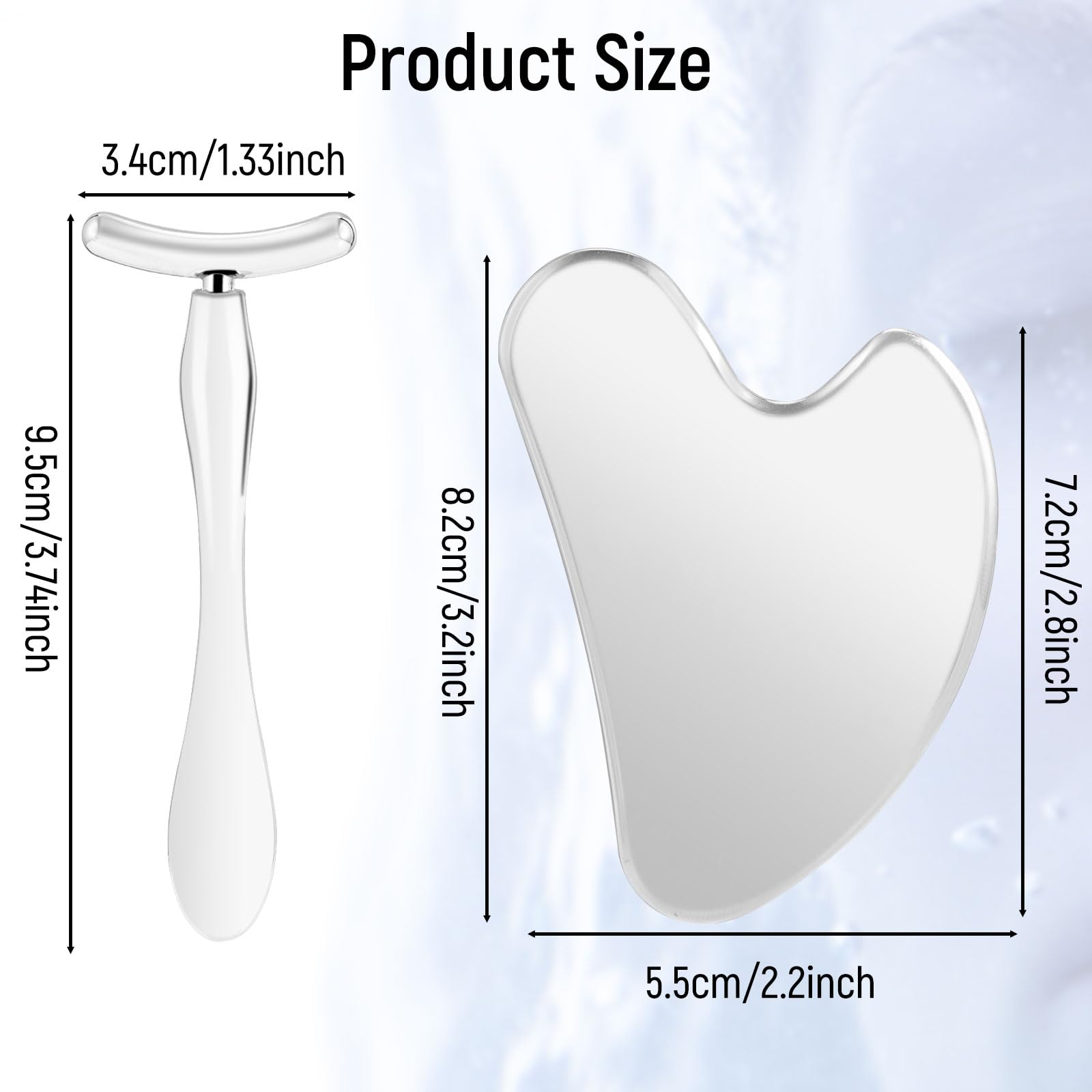 winbest Stainless Steel Gua Sha Massage Tool Heart Shaped Gua Sha Facial Tools with Metal Face Roller Facial Scraper for Face Neck Eye Body Skin Care - Image 2