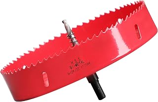 Lochsäge 175mm, M42 HSS Lochbohrer Set Bimetall mit Sechskant-Schaft und Zentrierenden Metallbohrern Bohrkronen Set für Metall,Eisen,Aluminium,Holz,Trockenbau, Kunststoff, Faserplatten, Rot