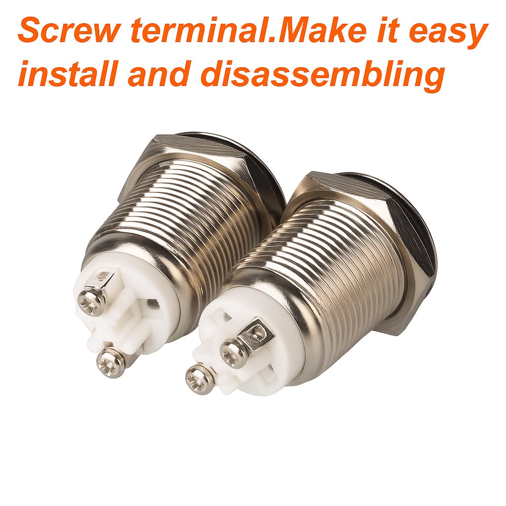 ssyu　1204040 ワンタッチロック Gebildet 2pcs 16mm Latching Push Button Switch,12V/24V/125V/250V