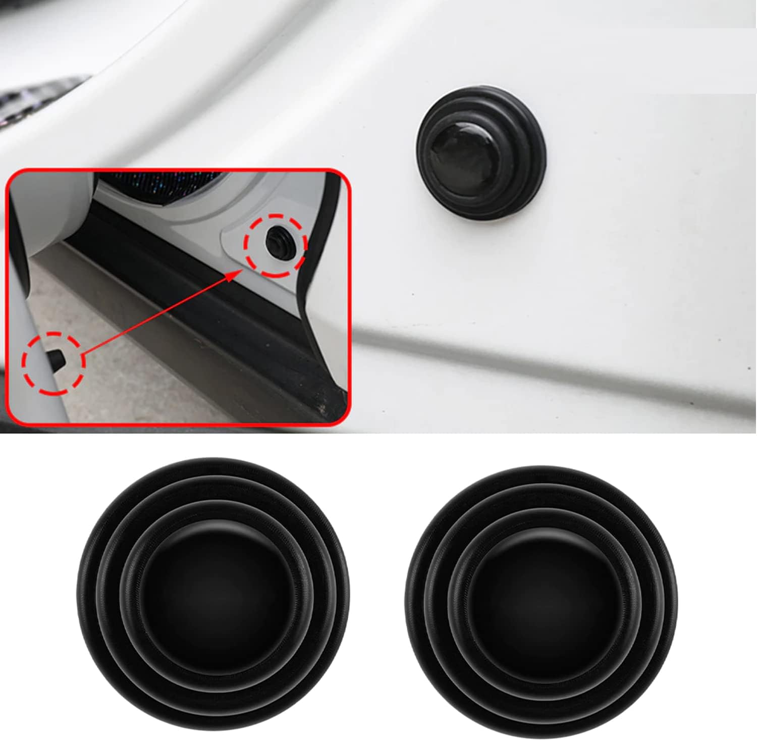Allure Auto® (Black) (8 pcs) Universal Car Door Shock Absorber Car Door Protection Sticker,Buffer Bumper Cushion Car Door Shock Absorbing Gaskets Compatible with Tata Nexon
