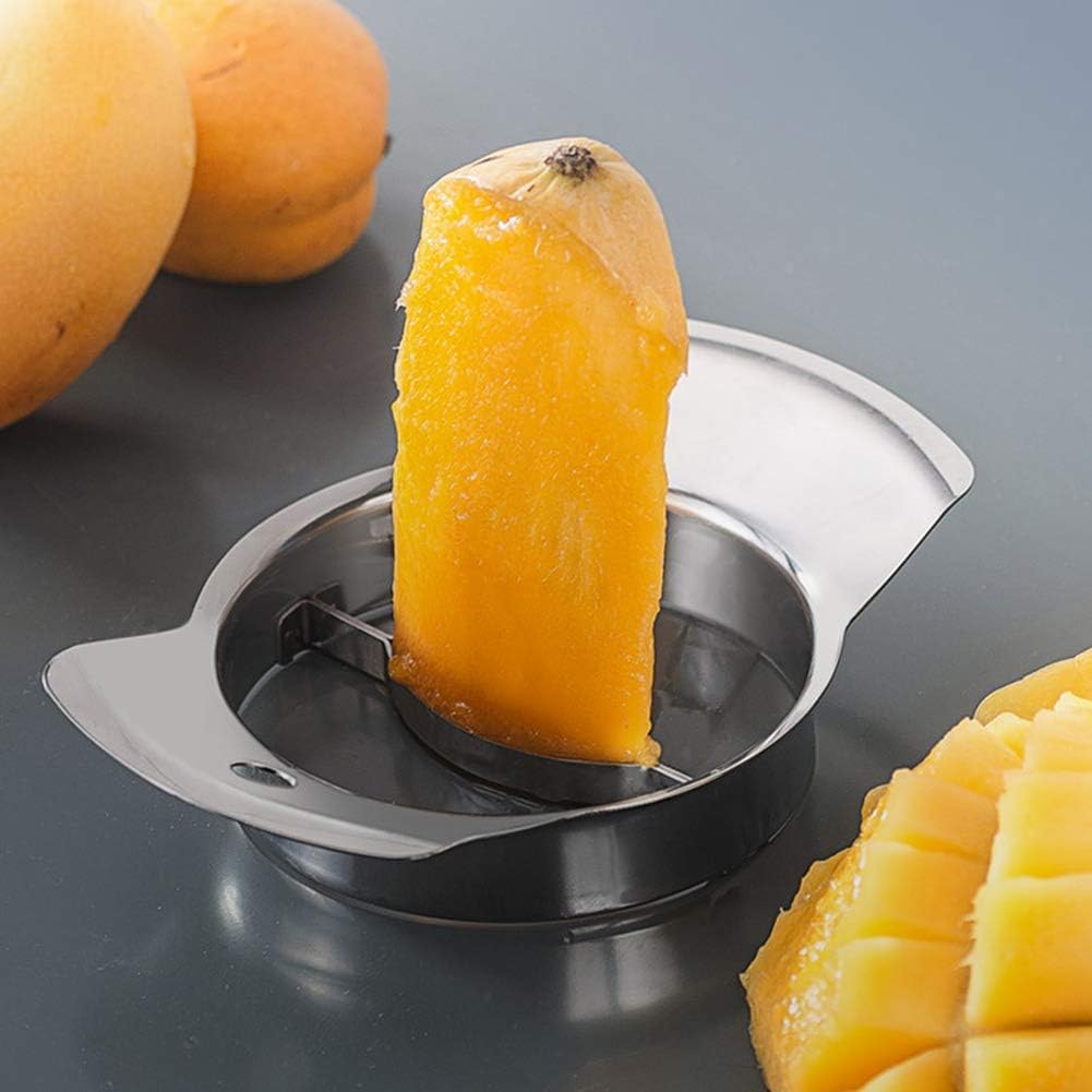 Set Di 2 Utensili Per Tagliare Mango E Anguria – Snocciolatore E Pelapatate In Acciaio Inox Con Manico Antiscivolo