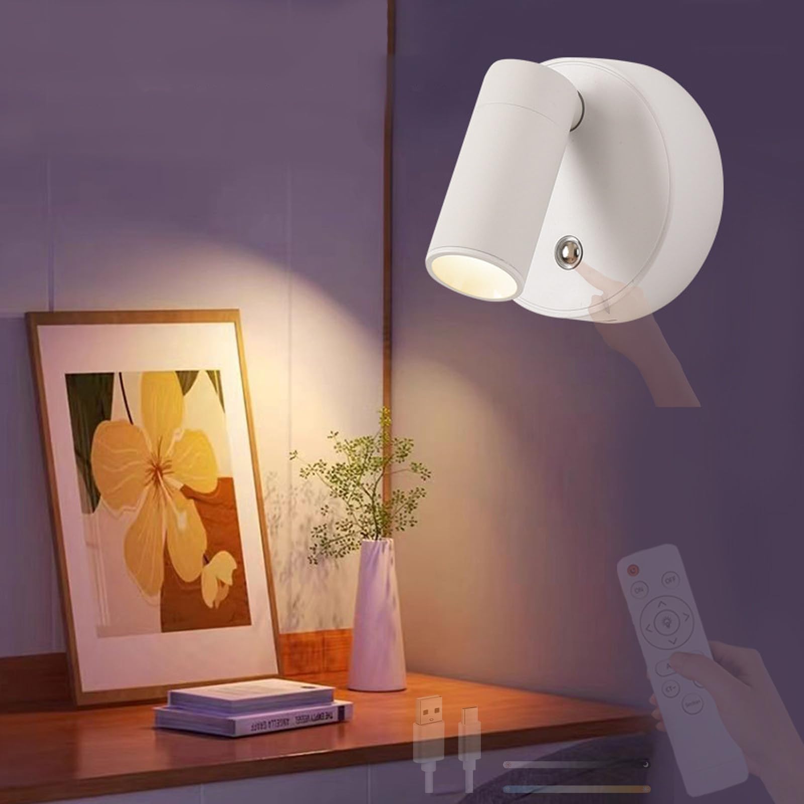 Luz de pared interior regulable para iluminar zonas sin enchufes mediante iman 8