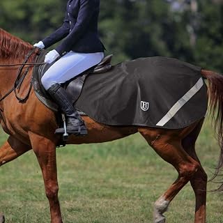 Harrison Howard Climax Horse Sheet Waterproof/Fleece Lining Horse Blanket with Hi-Vis Features Superb Night Safty on Road-Black