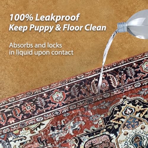 Image of nunubaby Washable Pee Pads for Dogs, Stylish, Non-Slip and Leak-Proof Pee Pads. Reusable Potty Pads for Dogs for Crates and Floors.(Red /Rect,24 inch x48 inch )