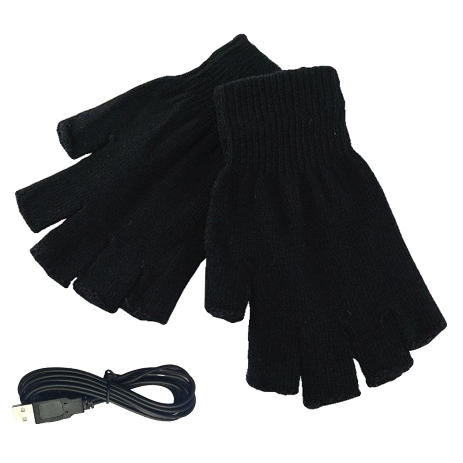 Generic Winter USB Heated Gloves Hand Warmer Electric Heating Gloves Black-image-4