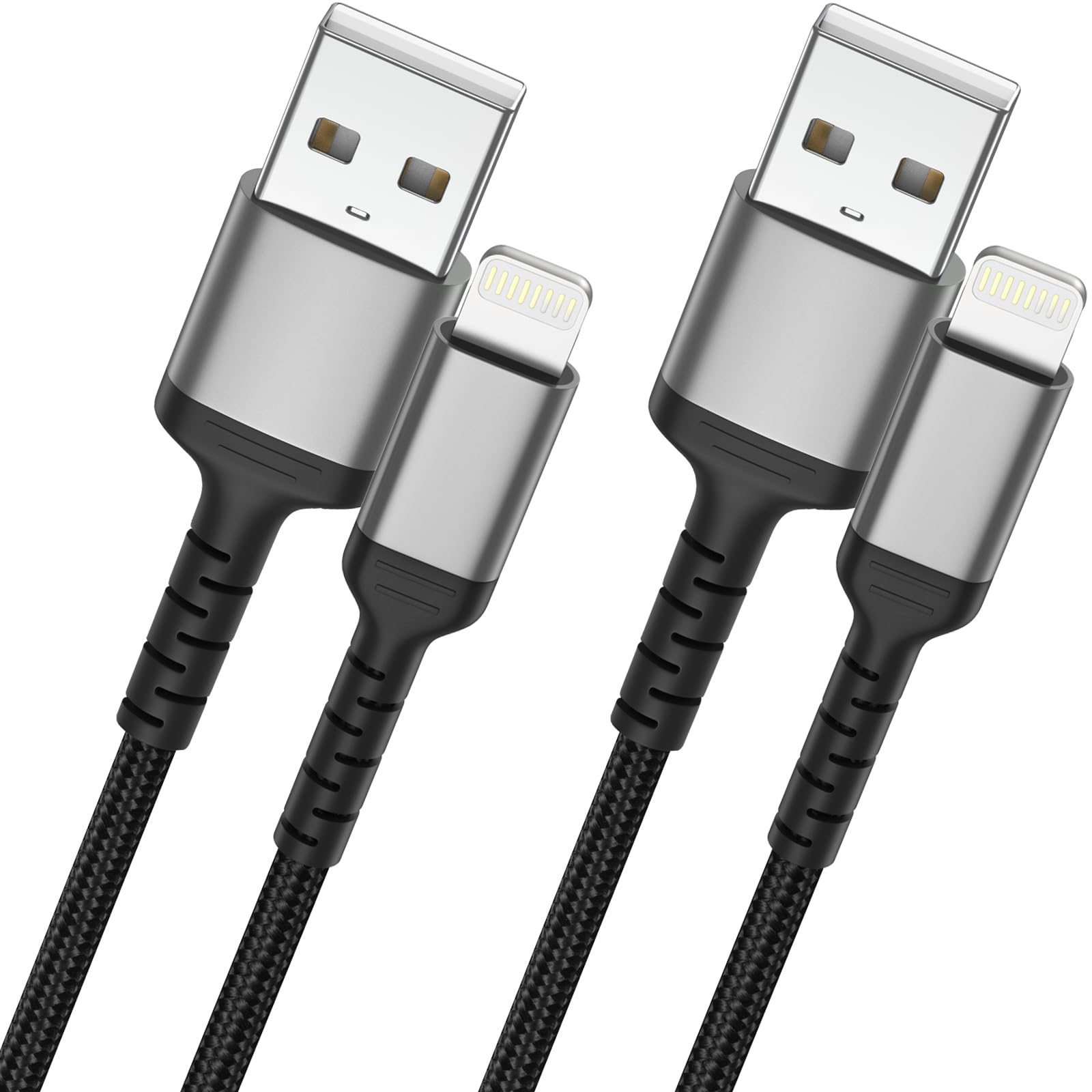ULIFTUS iPhone Charger Cable[2M, 2Pack], Long Mfi Certified Lightning Cable Fast Charging USB A to Lightning Lead Cord Compatible with Apple iPhone14 13 12 11 Pro Max Xs Xr X 8 7 6 Plus SE (Black)