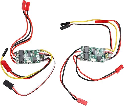 RC cepillado ESC, 2 unidades de 6 V-14 V bidireccional cepillado ESC 2S-3S Lipo RC controlador de velocidad de motor cepillado para modelo RC coche,