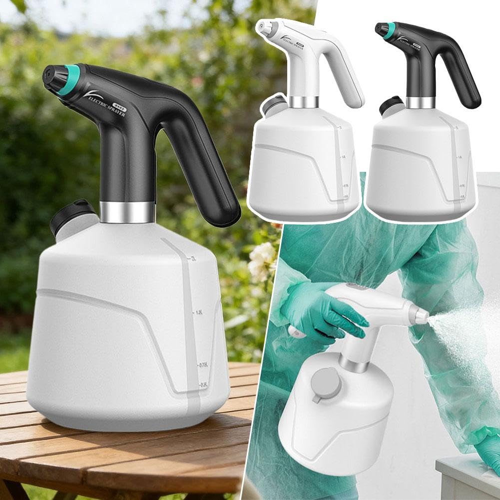 Spruzzatore elettrico, flacone spray automatico di grande capacità da 2 l, con tubo di prolunga e batteria a lunga durata, annaffiatoio portatile per giardinaggio, irrigazione piante, pulizia auto e