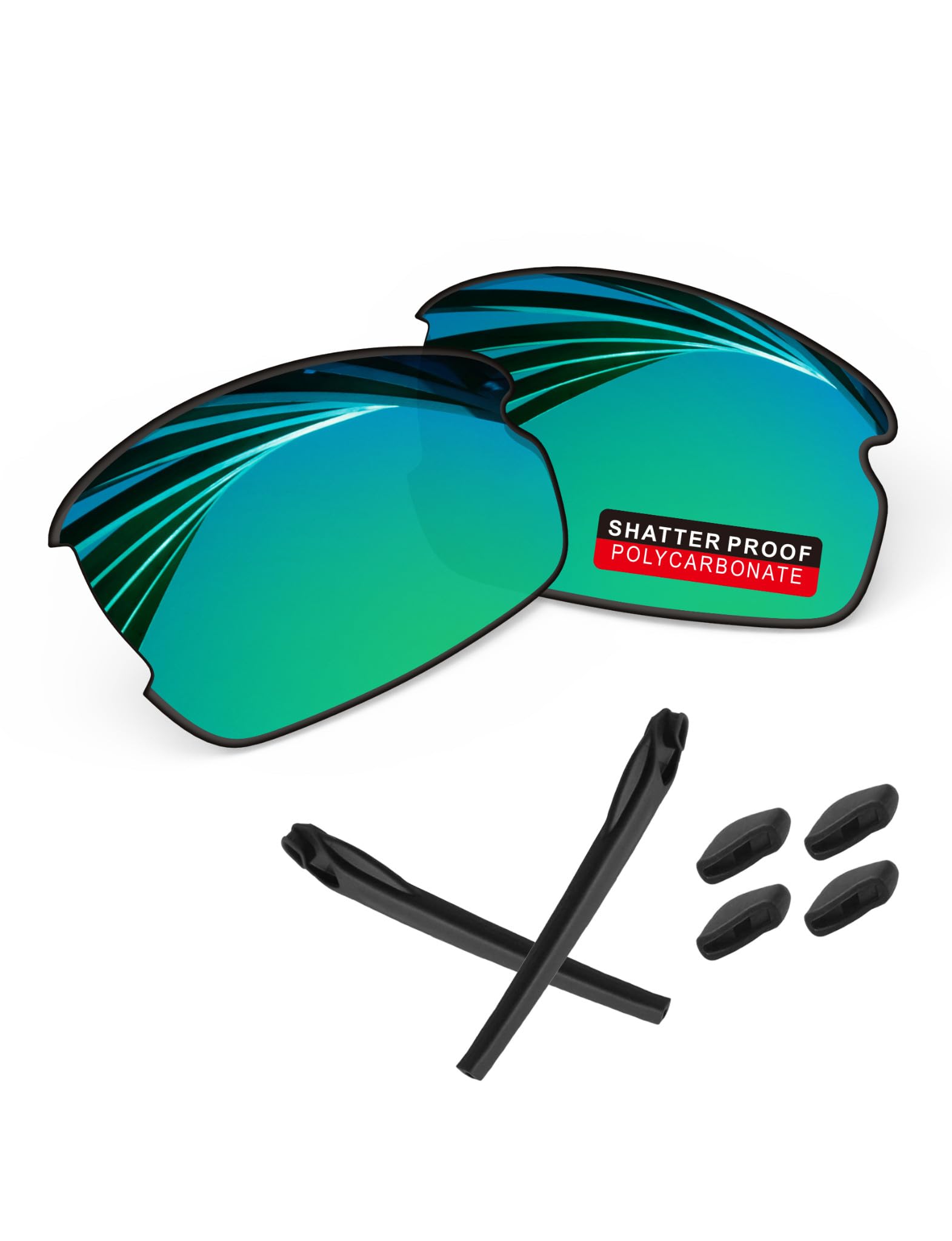 PRO+ Polycarbonate Replacement Lenses &amp; Rubber Kits for Oakley Flak 2.0 Series Sunglass