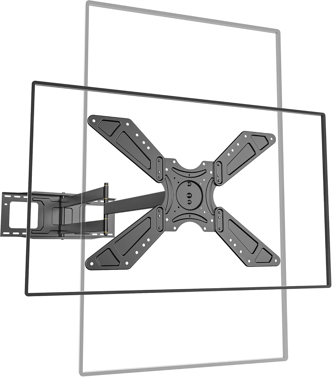FORGING MOUNT Supporto TV Parete con Braccio Extra Lungo 1220mm per Schermi piatti/curvi da 26-75 Pollici fino a 50 kg, Staffa TV Girevole Inclinabile Orientabile, Max VESA 600 x 400mm